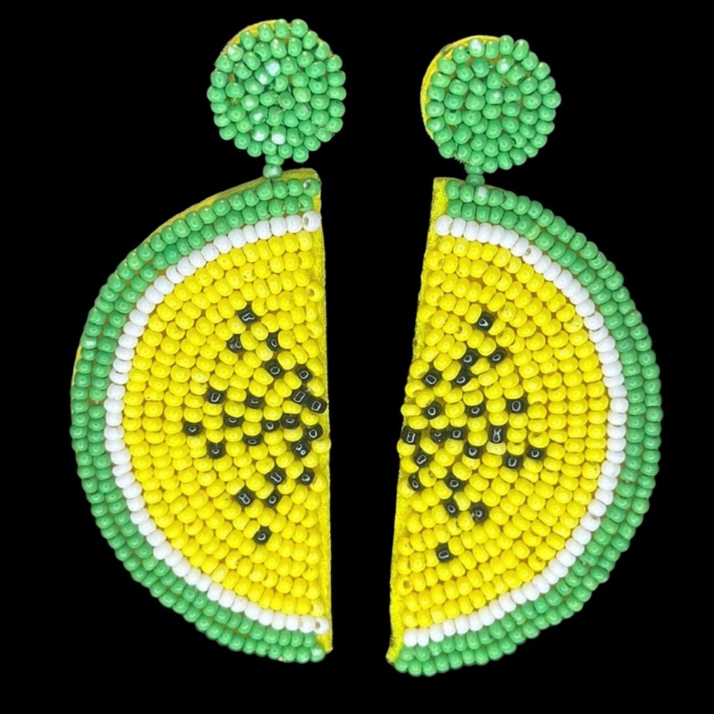 Limes sea beads earrings